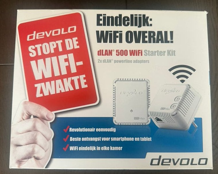 Devolo dLAN 500 WiFi Starter Kit - Wifi overal!, Ophalen of Verzenden, Zo goed als nieuw