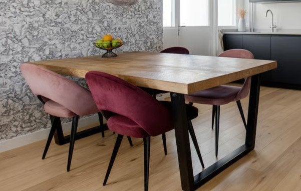 Karwei Novi stoelen roze/burgundyrood 4x, Ophalen, Overige kleuren, Zo goed als nieuw, Vier
