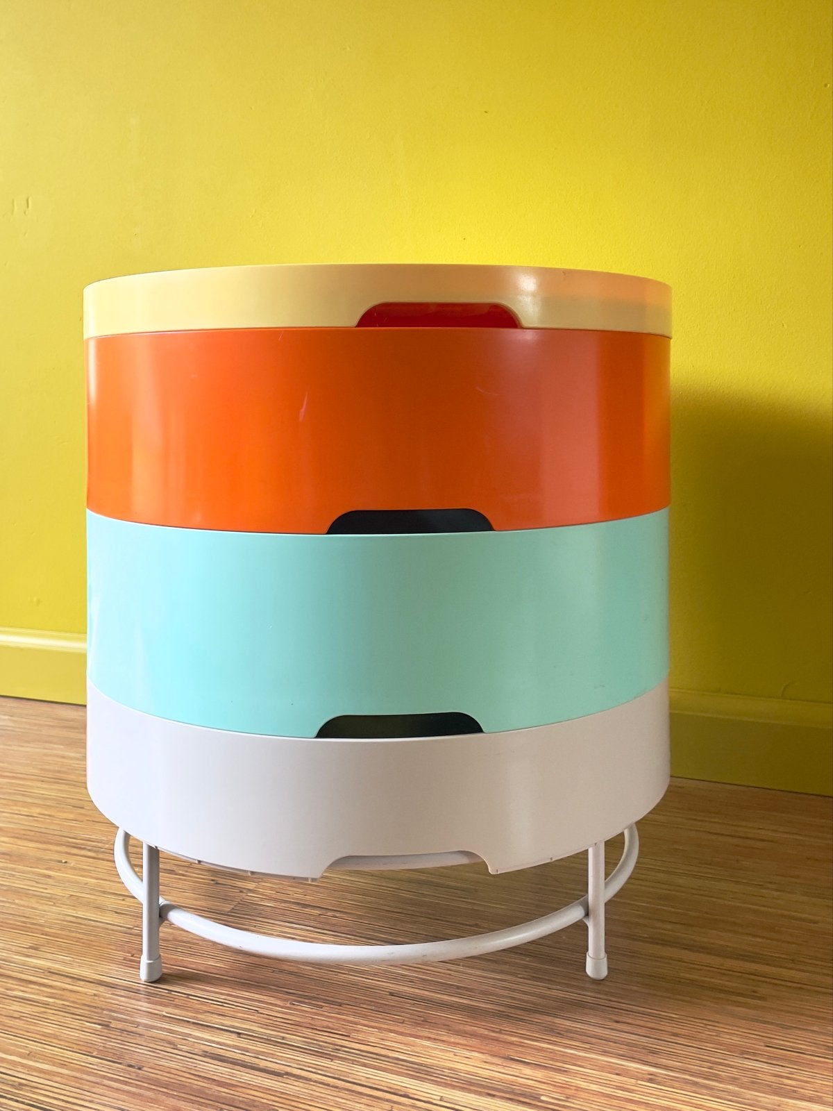 Vintage IKEA PS 2014 Kastje, Huis en Inrichting, Tafels | Bijzettafels, Rond, Zo goed als nieuw, Ophalen, 45 tot 60 cm