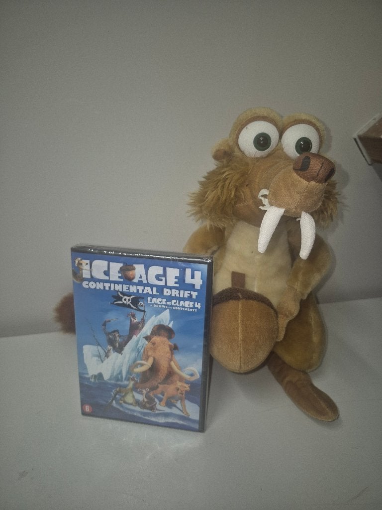 Ice age knuffel met nieuwe dvd, Ophalen of Verzenden, Zo goed als nieuw, Overige typen