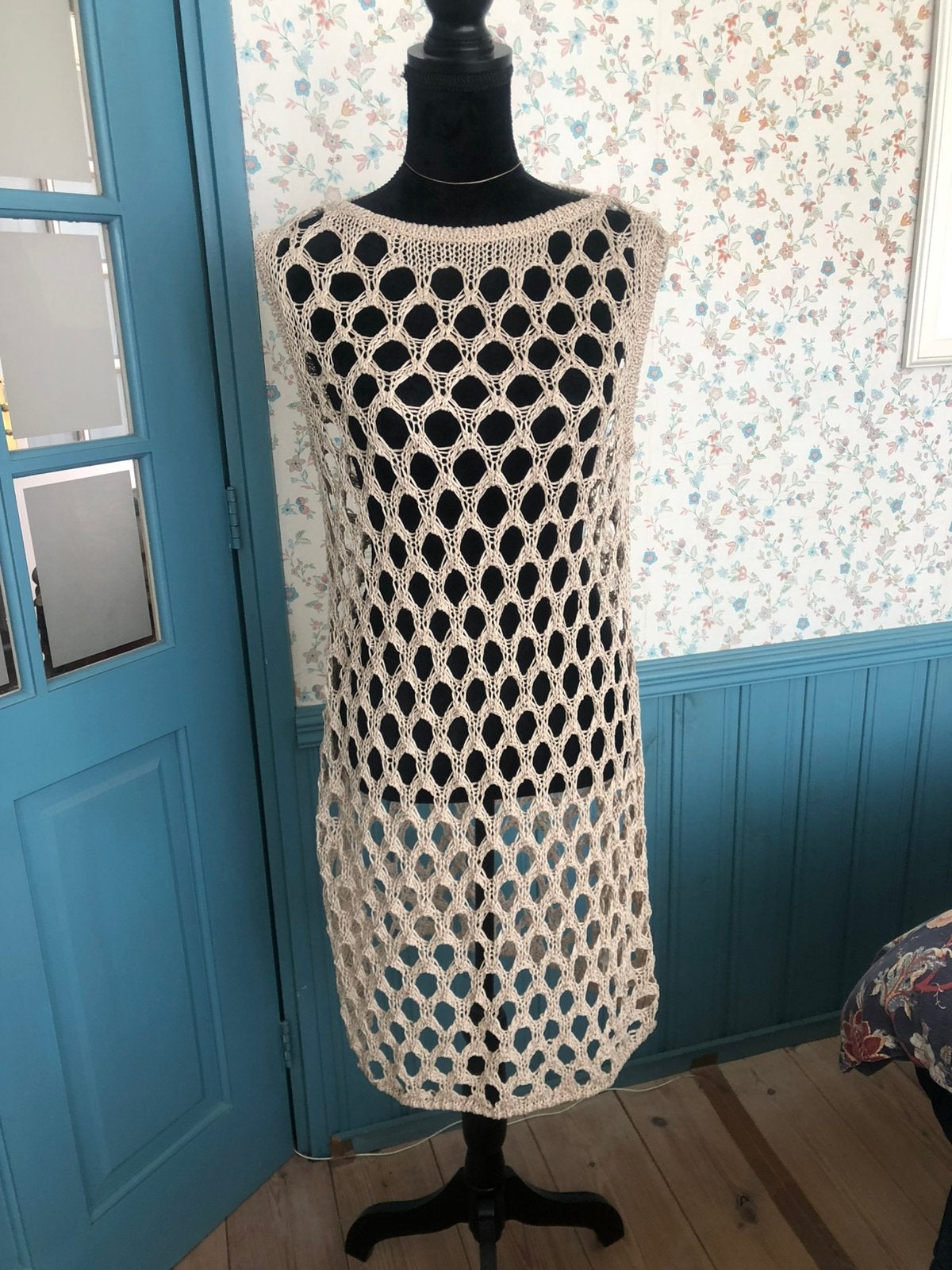 Divided by H&M , Beige gehaakte lange trui mt M-L, Ophalen of Verzenden, Zo goed als nieuw, Maat 38/40 (M), Beige
