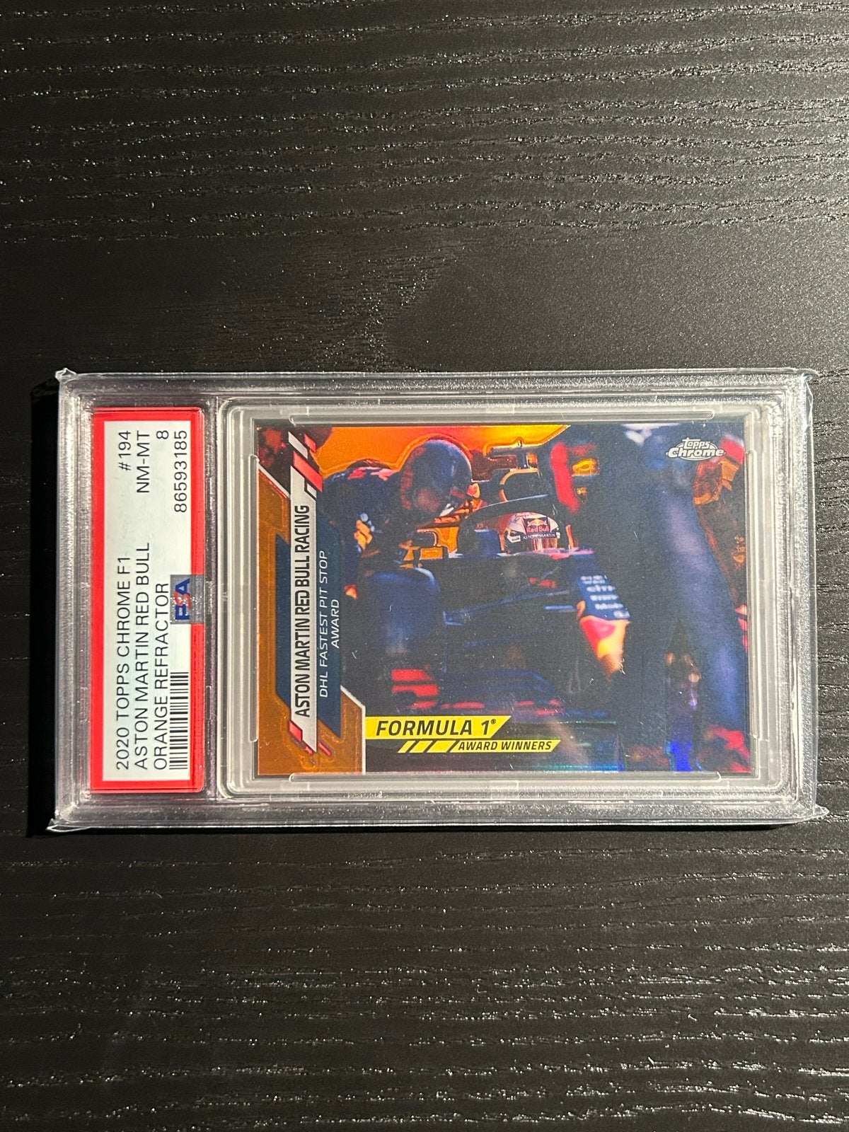 2020 Topps Chrome F1 Orange Refractor #194 PSA 8, Ophalen of Verzenden, Nieuw, Formule 1