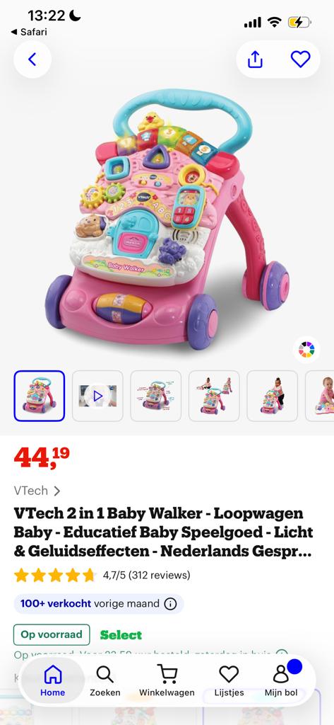 VTech Baby Walker - Loopwagen met geluid en licht, Kinderen en Baby's, Speelgoed | Vtech, Ophalen, Zo goed als nieuw, 6 maanden tot 2 jaar