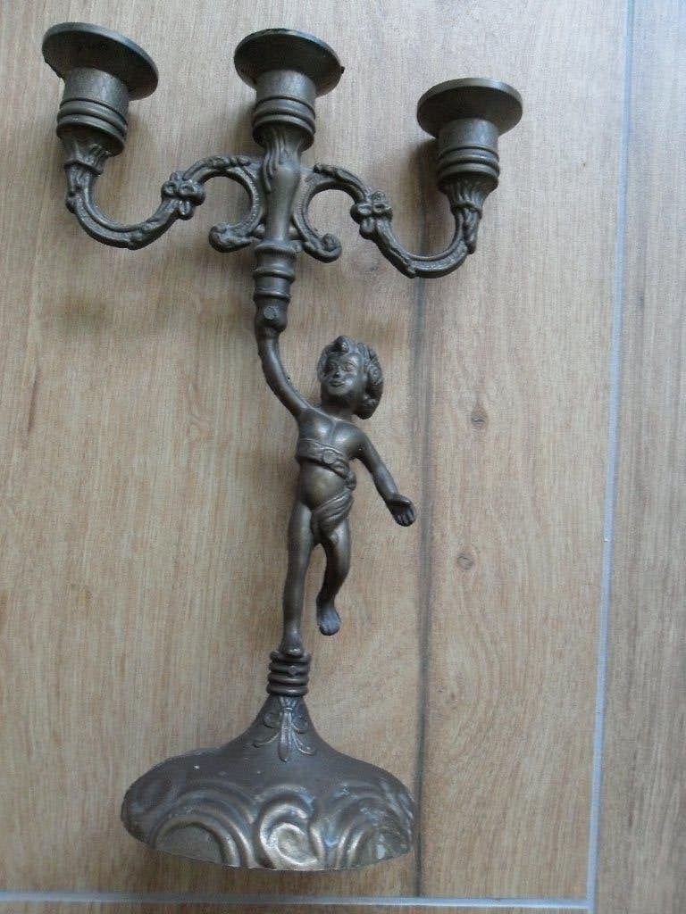 Cherubijn Putti Engel Kandelaar, Ophalen of Verzenden