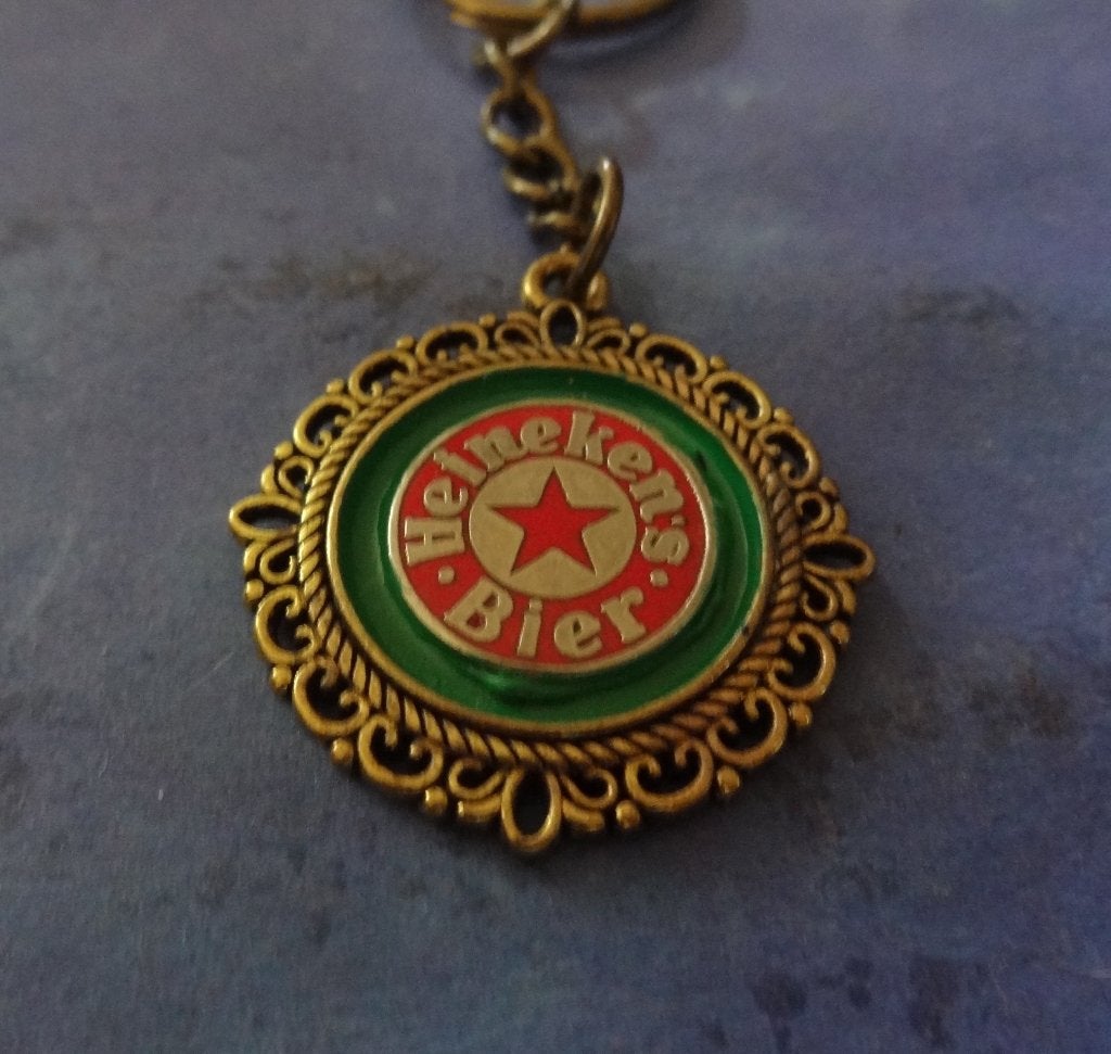 Heineken Bier Metalen Sleutelhanger met email logo No zxza 3, Verzenden, Gebruikt, Overige typen, Heineken