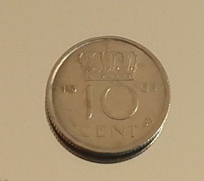 10 cent 1965, volgnr 36, Postzegels en Munten, Munten | Nederland, Ophalen of Verzenden, Koningin Juliana, Overige waardes, Losse munt