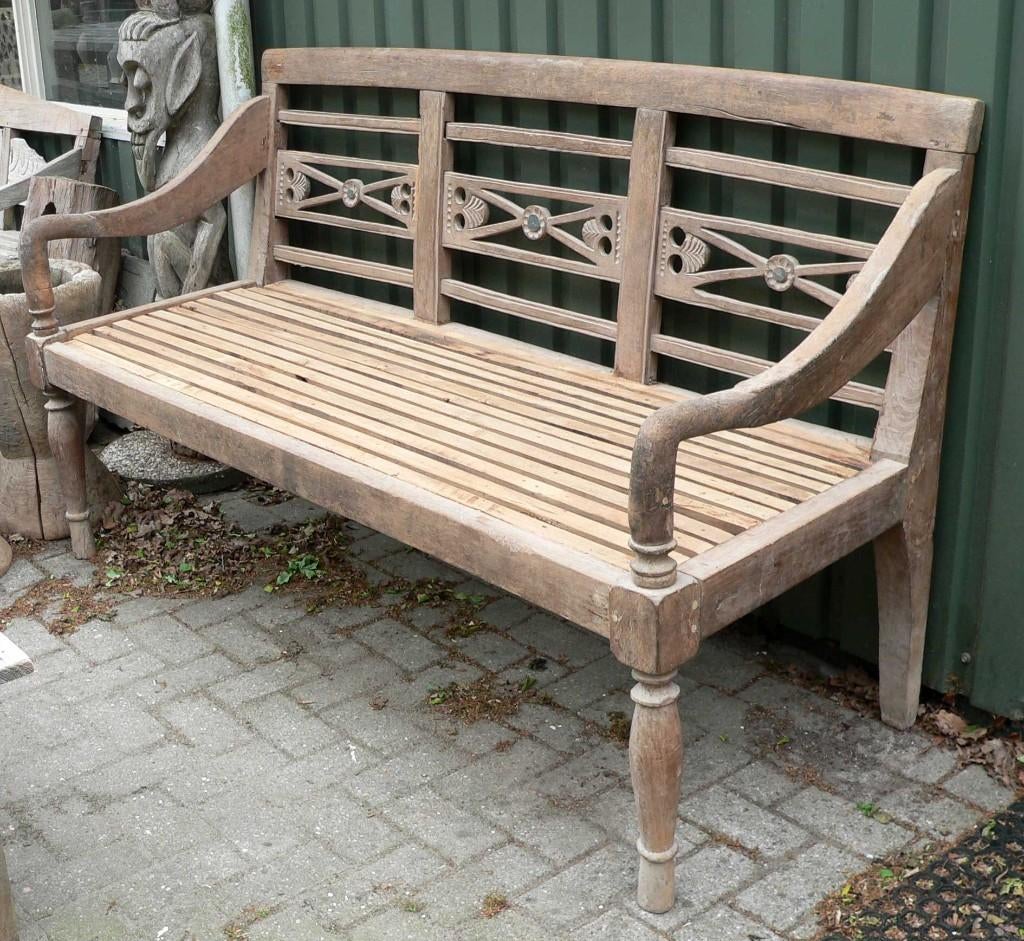 Mooie teak stationsbank BR3 tuin terras bank Bali Ibiza hout, Ophalen of Verzenden