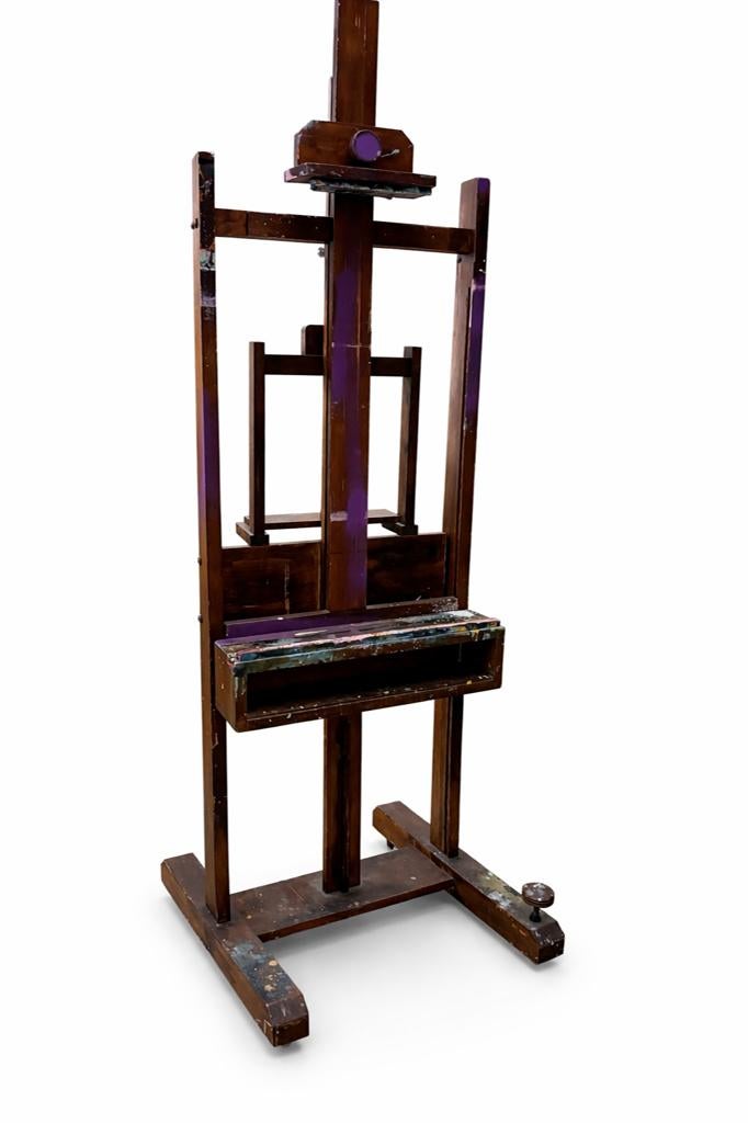 Antieke houten schildersezel / atelier-ezel – dubbelzijdig, Hobby en Vrije tijd, Schilderen, Ophalen, Gebruikt, Ezel
