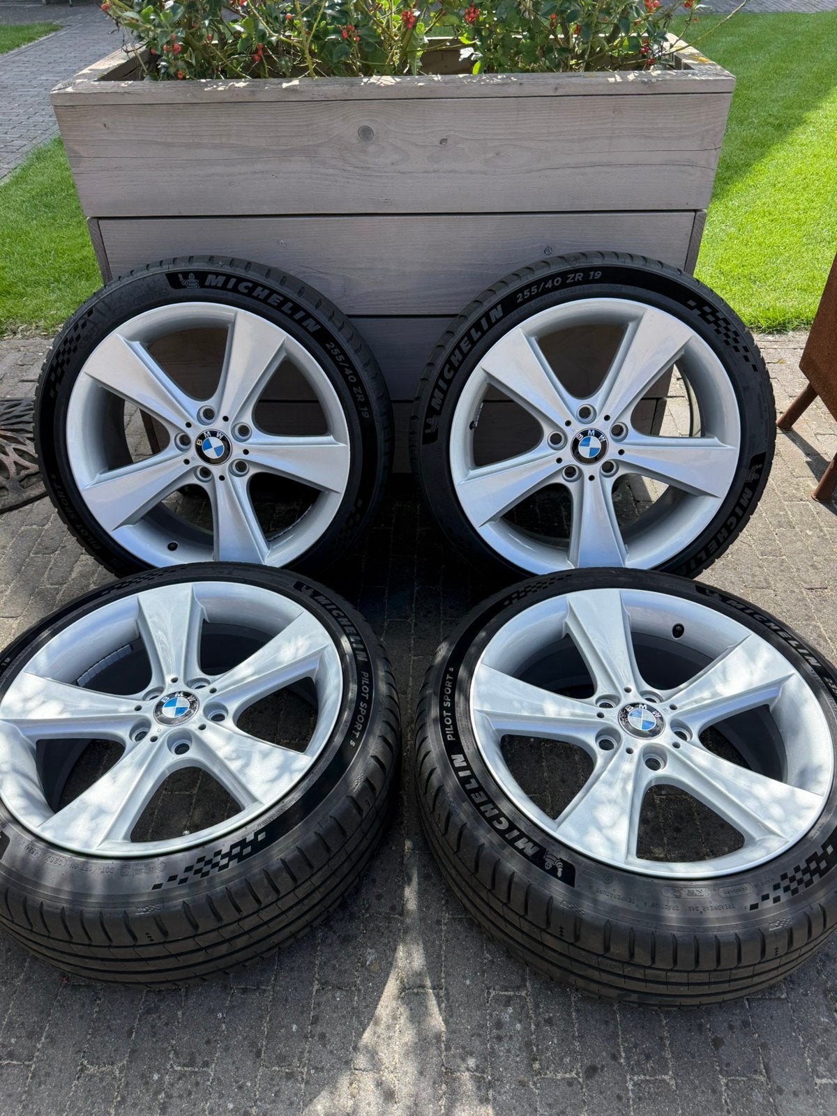 BMW OEM Borbet style 128 breedset 5x120 ET46-51 - Michelin, Gebruikt, Velg(en), 235 mm, Personenwagen