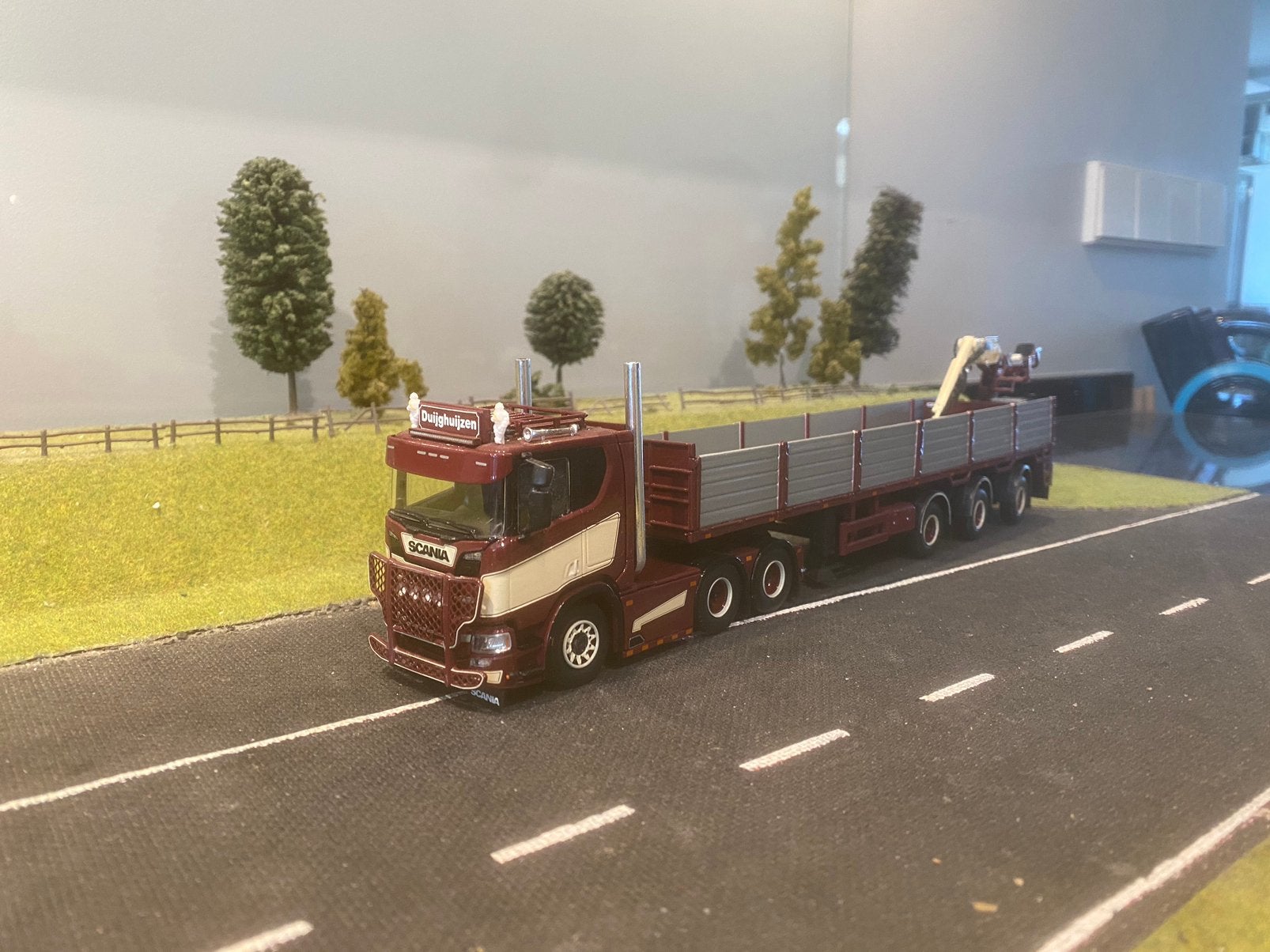 Scania next met steentrailer /steenoplegger van Duijhuijzen, Ophalen of Verzenden, Zo goed als nieuw, Bus of Vrachtwagen, Tekno