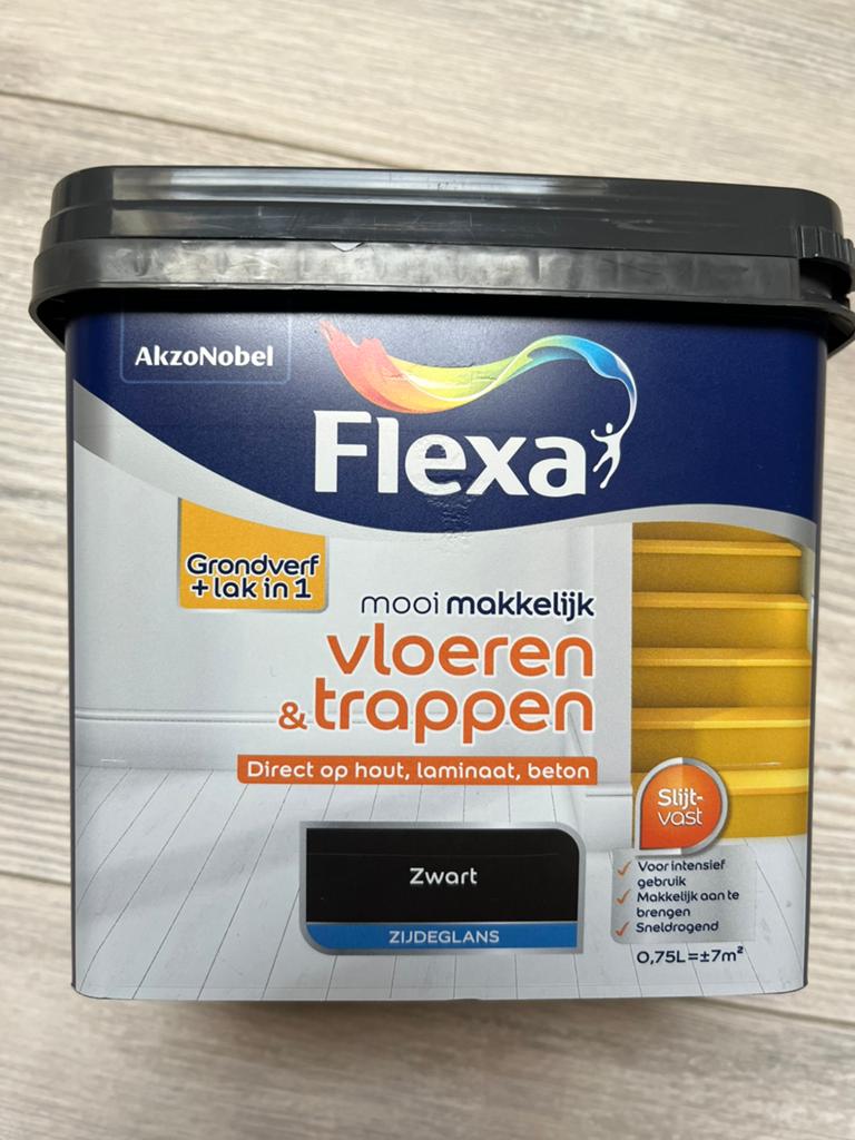 Flexa vloeren en trappenverf zwart, Ophalen, Zwart, Nieuw, Verf