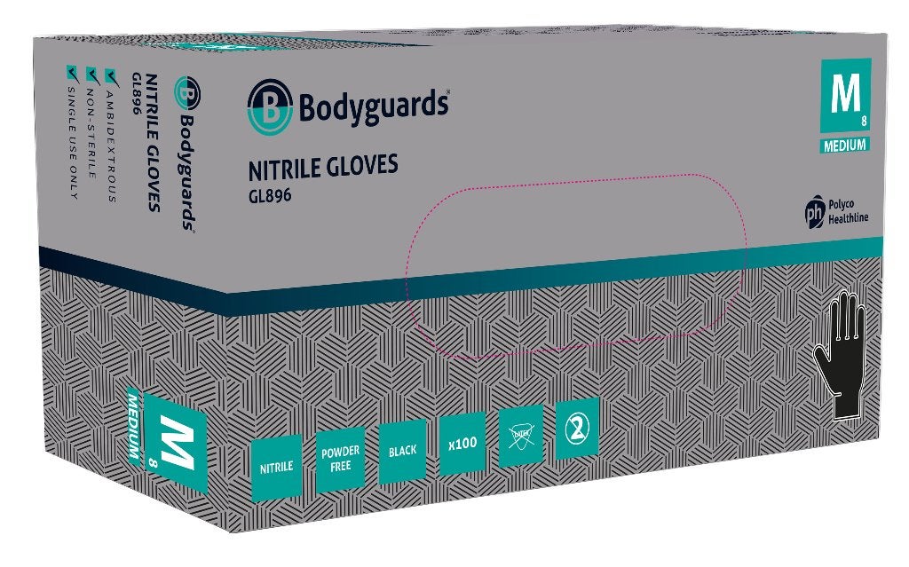 TATTOO HANDSCHOENEN zwarte nitril extra dik Bodyguards 1.000, Verzenden, Nieuw