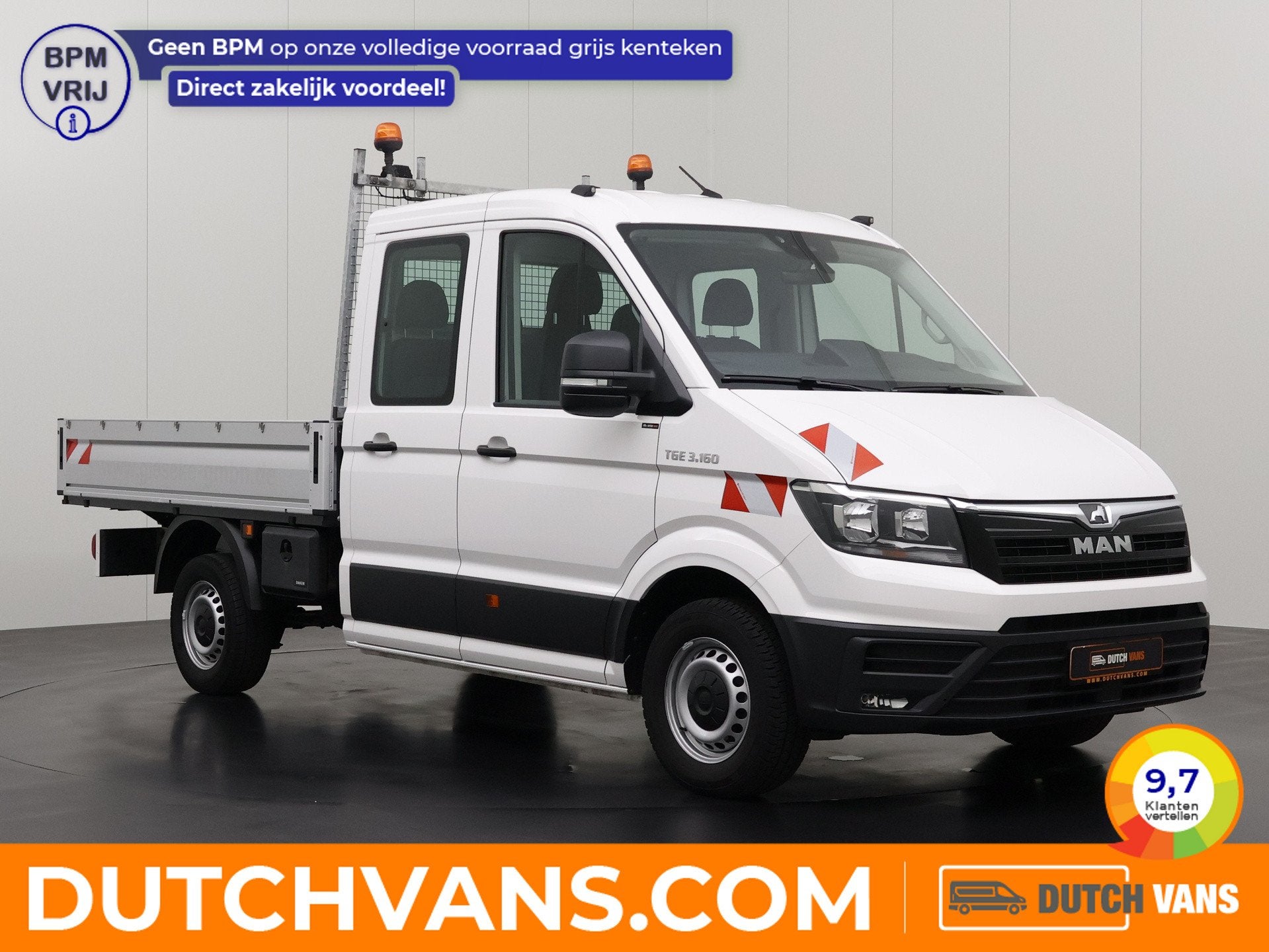 MAN TGE 2.0TDi 160PK Dubbele Cabine Open Laadbak | 3500Kg Tr, Stof, Gebruikt, MAN, 6 stoelen