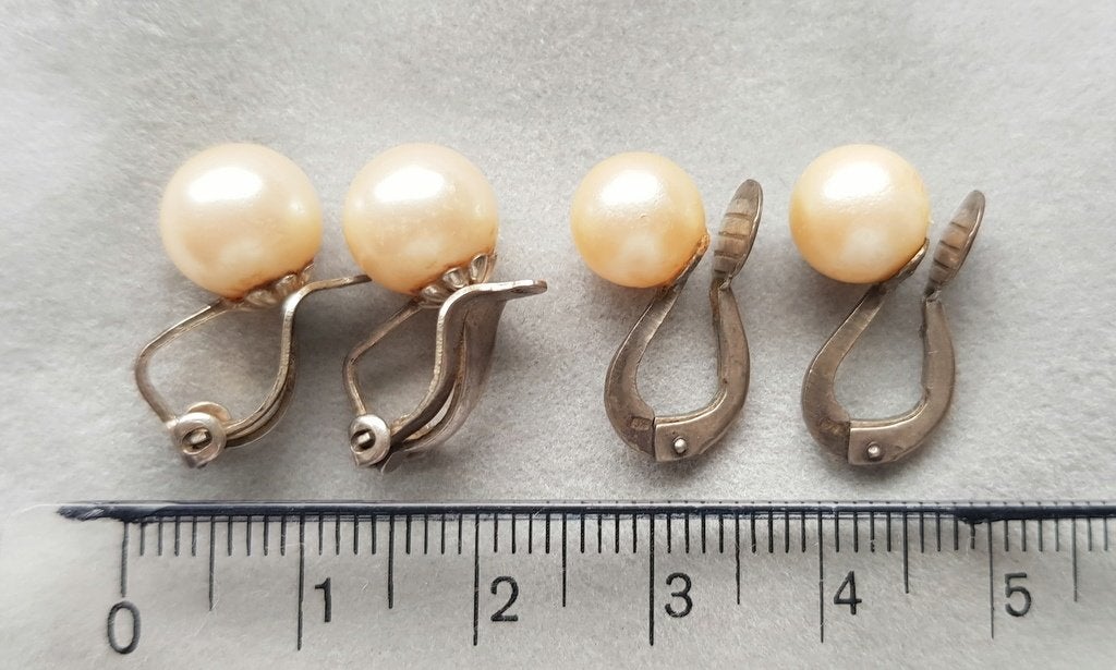 MAJORICA parel-oorbellen CLIPS (echt zilver), Gebruikt, Wit, Ophalen of Verzenden, Knopjes of Stekers