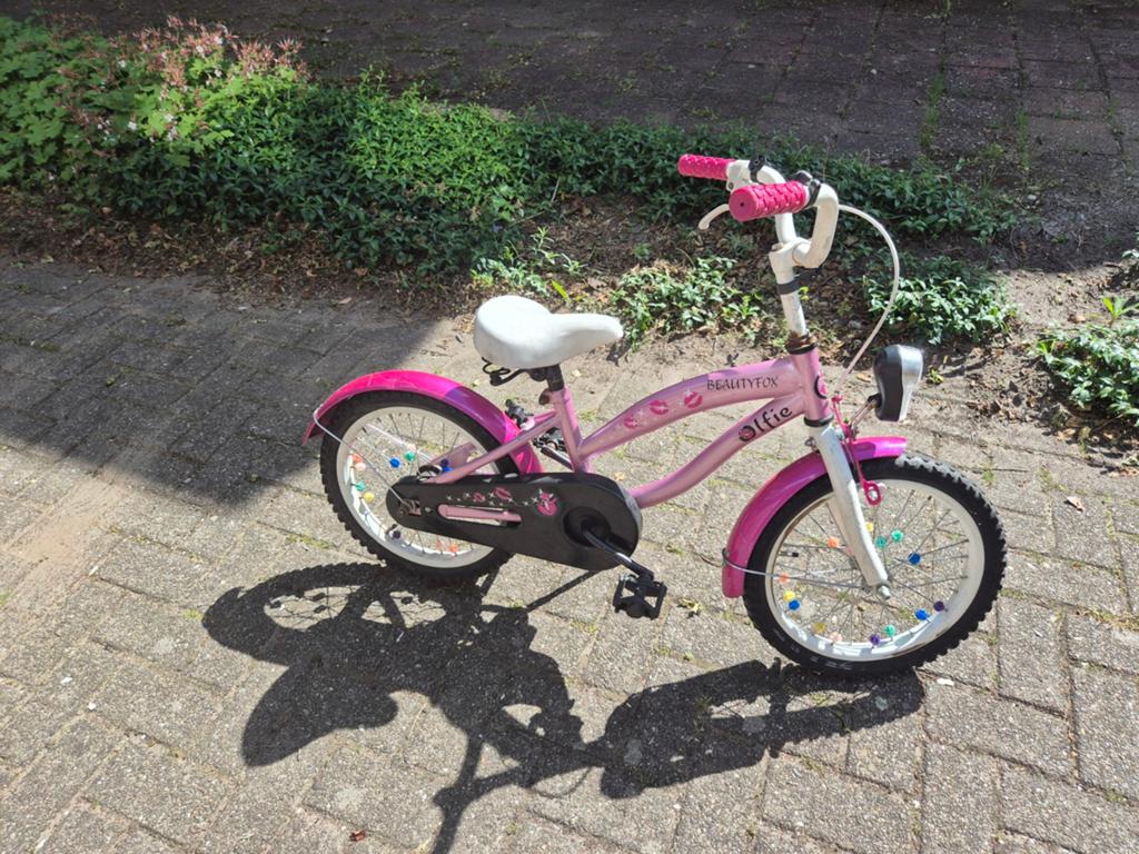 16 inch fijne roze fiets, Ophalen, Terugtraprem, Gebruikt, Minder dan 16 inch