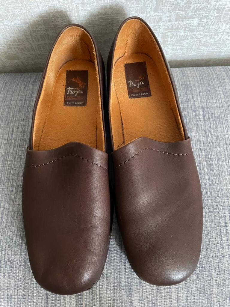 Troja leren pantoffels, Kleding | Heren, Schoenen, Bruin, Ophalen of Verzenden, Zo goed als nieuw, Pantoffels of Sloffen