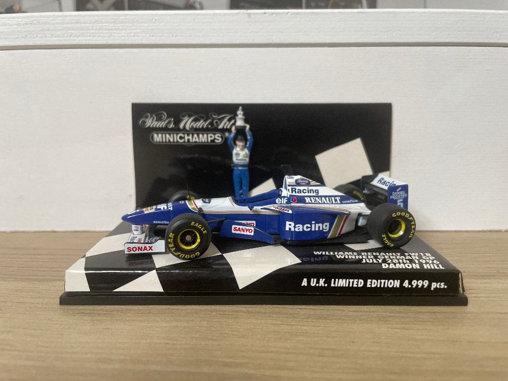 1996 Damon Hill Williams Renault fanclub ed. minichamps 1:43, Ophalen of Verzenden, Gebruikt, Auto, MiniChamps