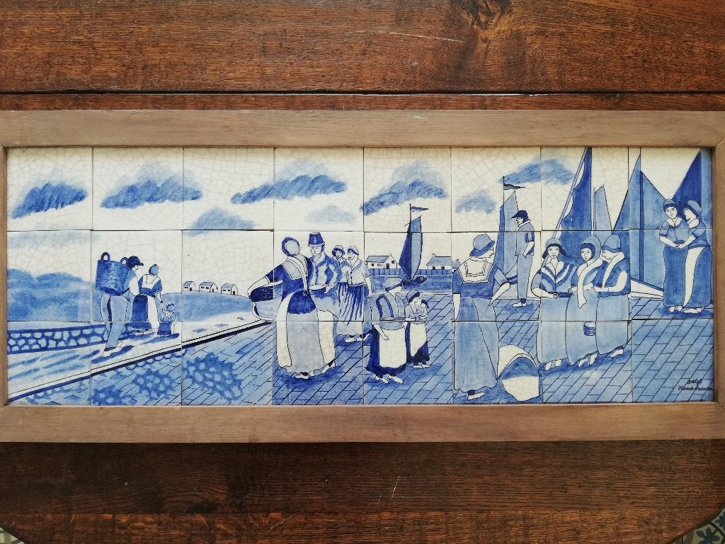 Tegelpaneel 24 tegels, 86,5 x 36,5 cm Delft Hand painted, Ophalen