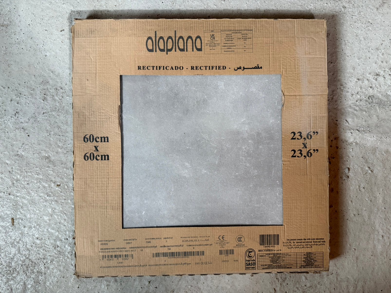 Wand- en vloertegel 60x60cm mat grijs, Ophalen, Nieuw, Minder dan 5 m², Vloertegels