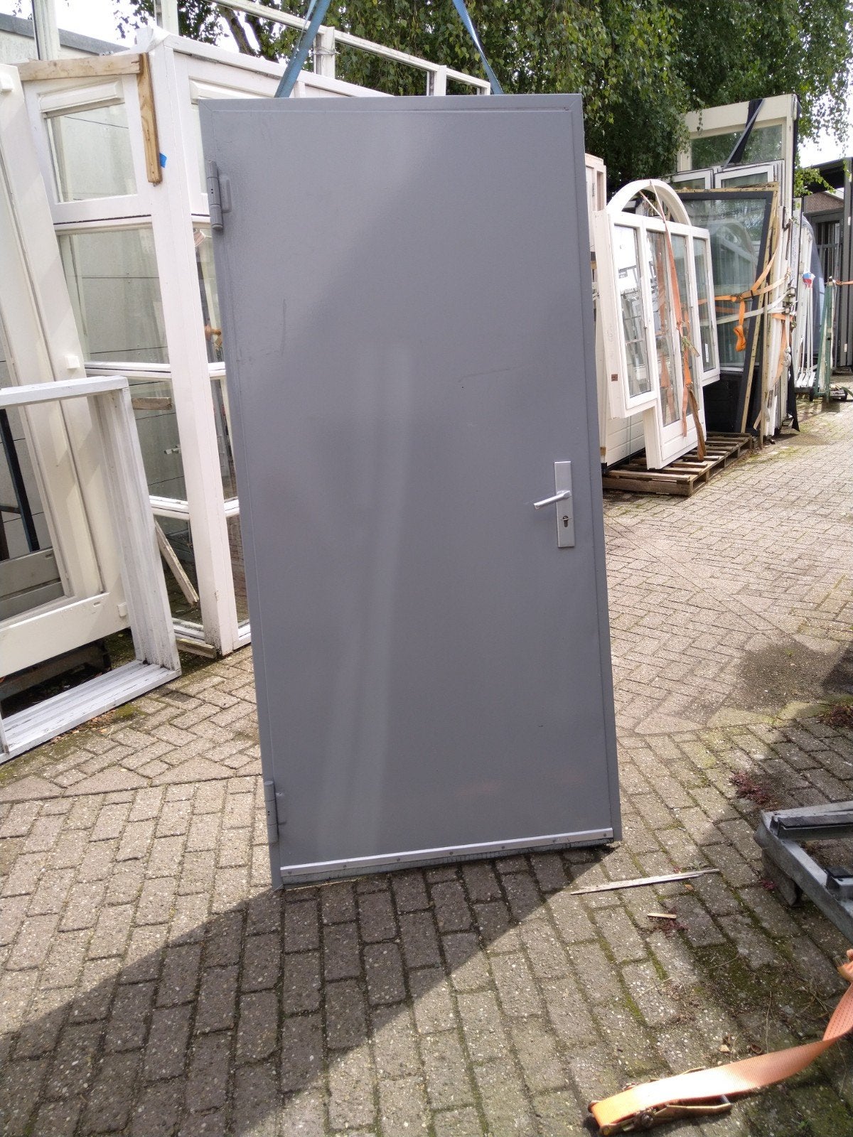 staal kozijn met dichte deur, 100 tot 120 cm, Gebruikt, 215 cm of meer, Ophalen of Verzenden