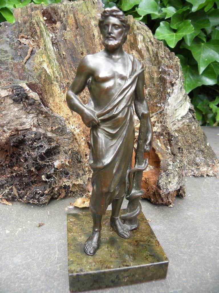 Asklepios Grieks God van de geneeskunde, Ophalen of Verzenden, Brons