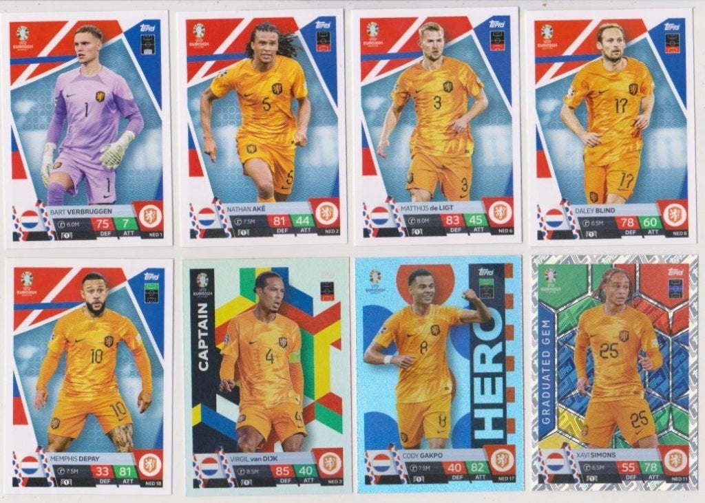 Complete set van 411 basis kaarten Topps Euro 2024, Verzenden, Zo goed als nieuw, Buitenlandse clubs, Poster, Plaatje of Sticker