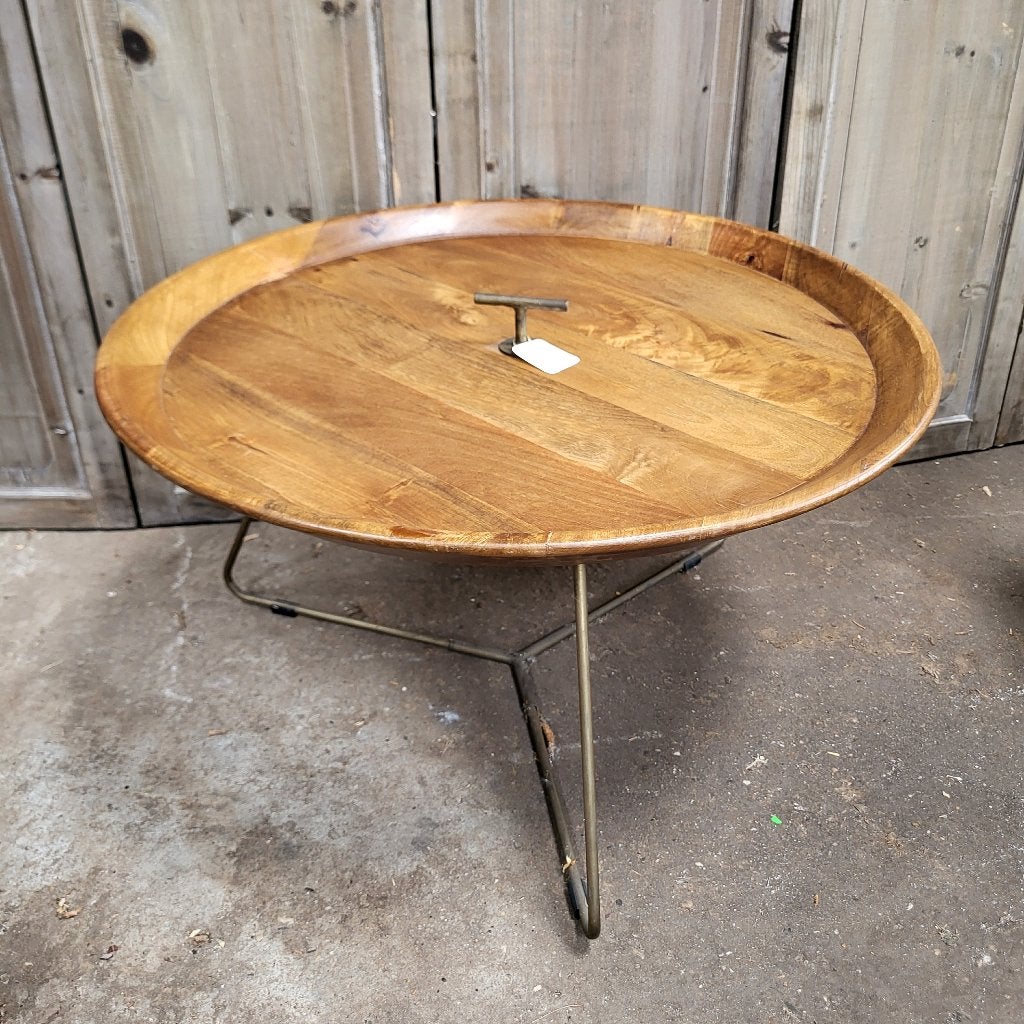 Bijzettafel / salontafel Medja rond, 45 tot 60 cm, Rond, Zo goed als nieuw, Hout