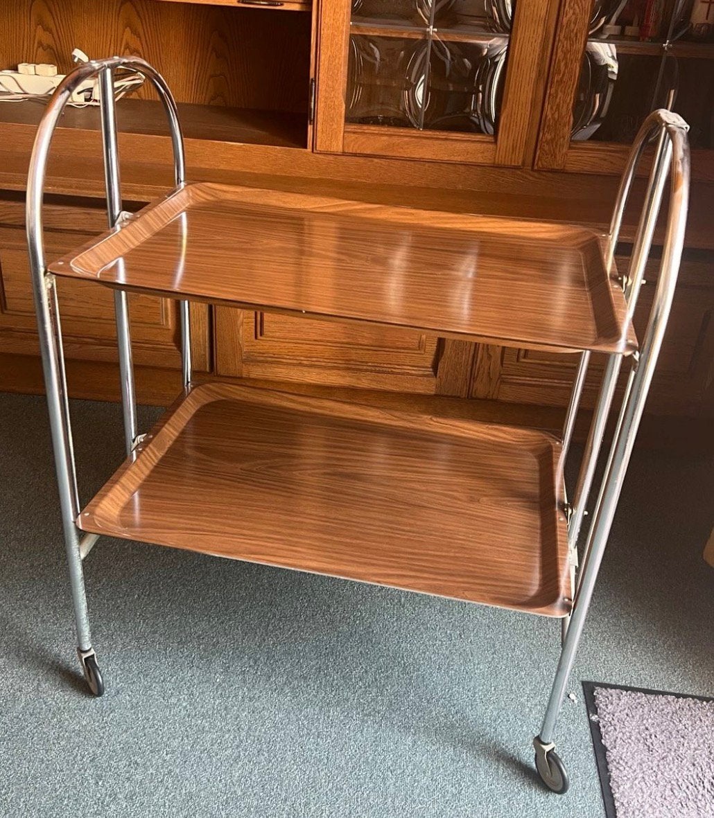 Serveerwagen Retro Vintage, Huis en Inrichting, Ophalen of Verzenden, Zo goed als nieuw