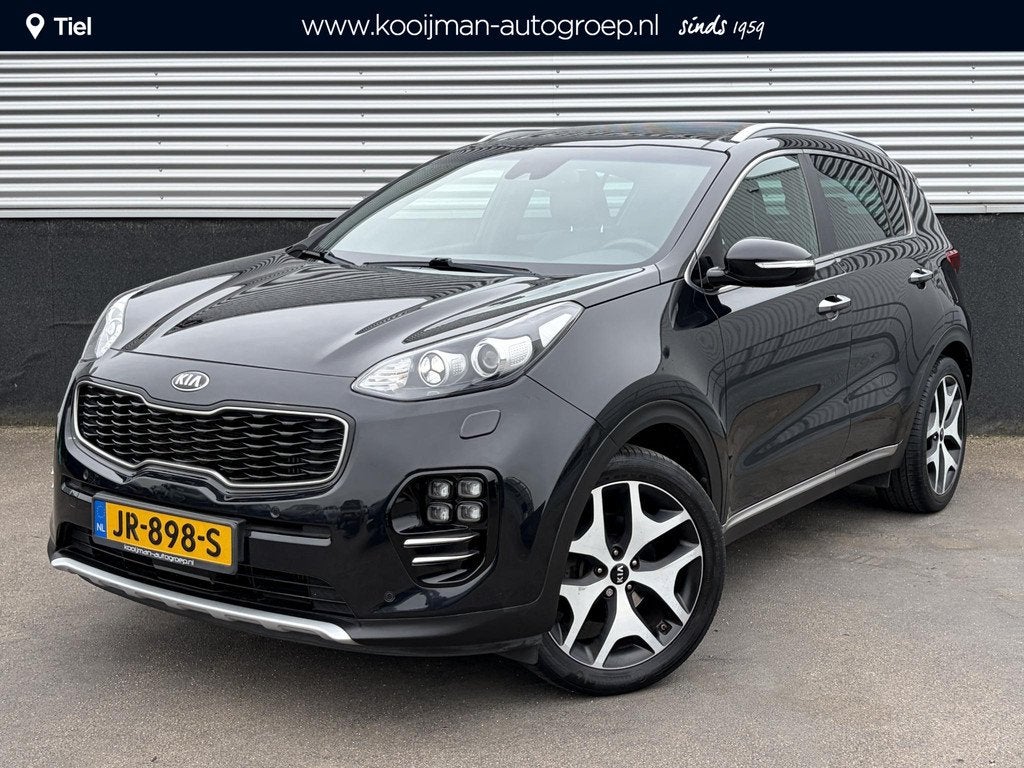 Kia Sportage 1.6 T-GDI GT-Line PlusLine Schuif/kanteldak, Tr, Auto's, Voorwielaandrijving, Gebruikt, 4 cilinders, Zwart