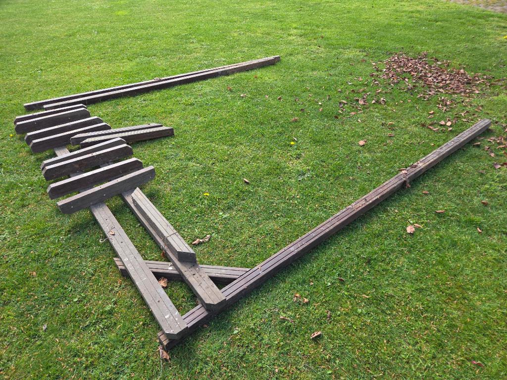 pergola van Bankiraj balken, Tuin en Terras, Ophalen, Gebruikt, 250 cm of meer, Balken