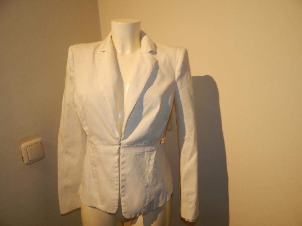 Elisabetta Franchi witte blazer jasje gouden labeltje IT 48