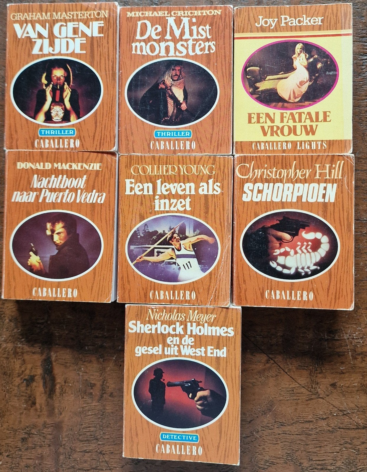 7 Caballero thrillers/detectives - Graham Masterton e.a., Ophalen of Verzenden
