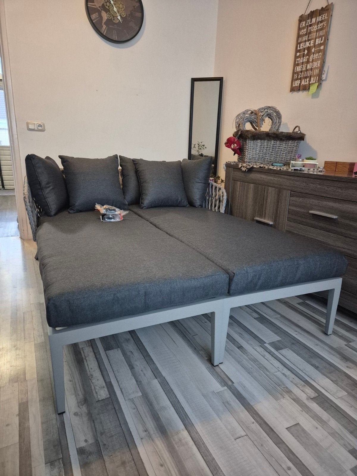Luxe ligbed/daybed voor buiten met kussens, Tuin en Terras, Ophalen, Zo goed als nieuw