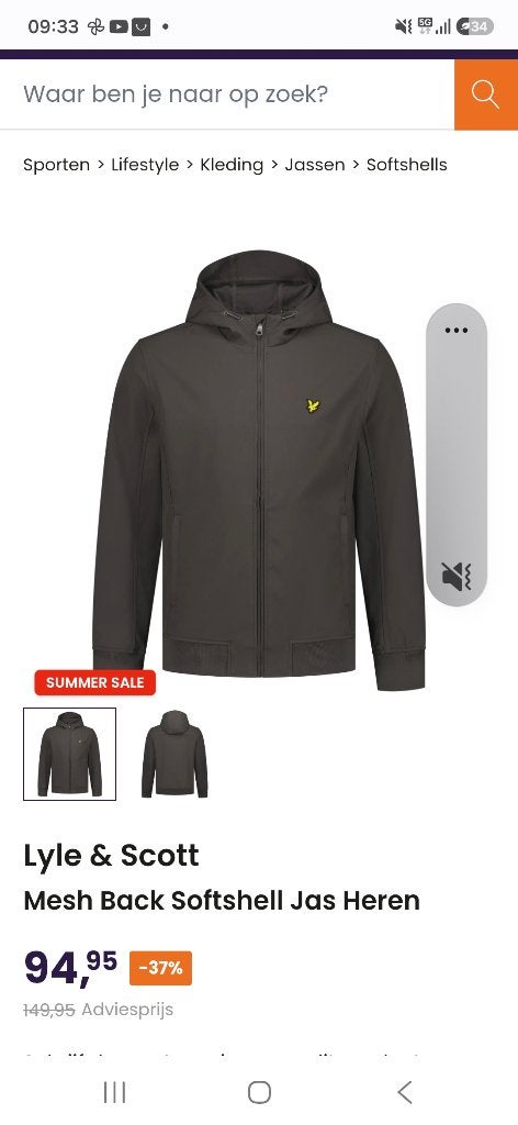 Lyle & scott softshell jas maat XS, Kleding | Heren, Ophalen of Verzenden, Nieuw, Maat 46 (S) of kleiner