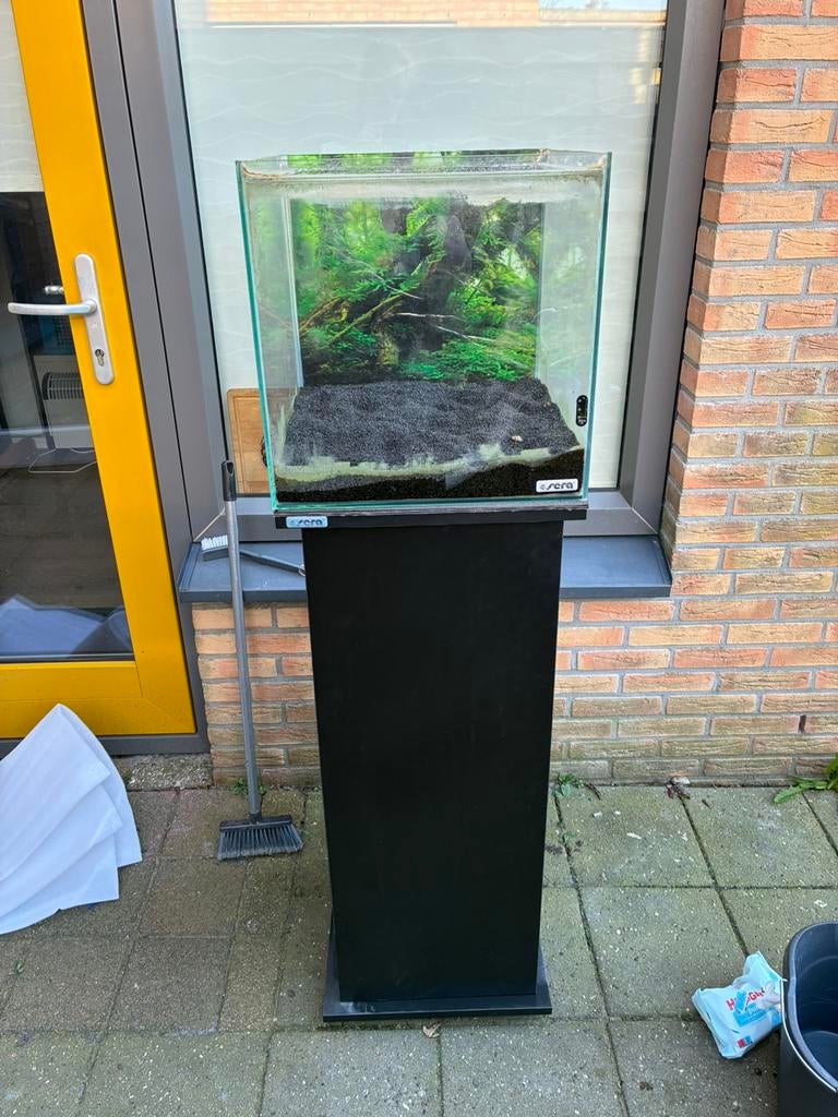 Aquarium 40x40x40 met pomp, Dieren en Toebehoren, Ophalen, Gebruikt, Sera, Verwarming