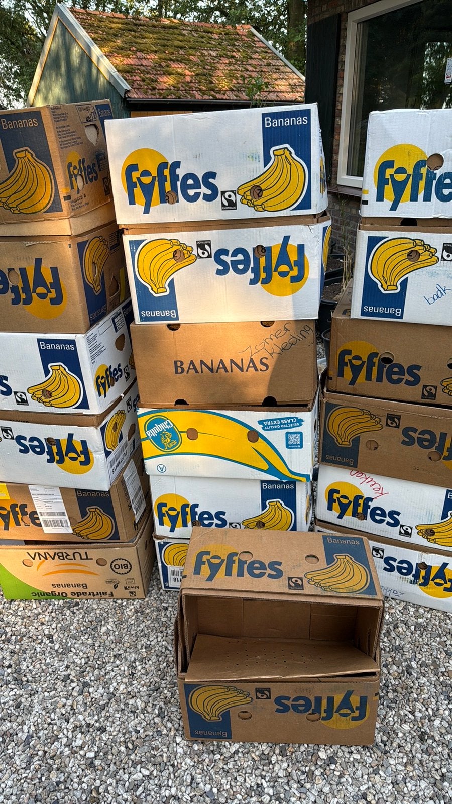 31 bananendozen bijna gratis, Doe-het-zelf en Verbouw, Kratten en Dozen, Zo goed als nieuw, Doos, 50 tot 75 cm, 35 tot 50 cm, Minder dan 40 cm