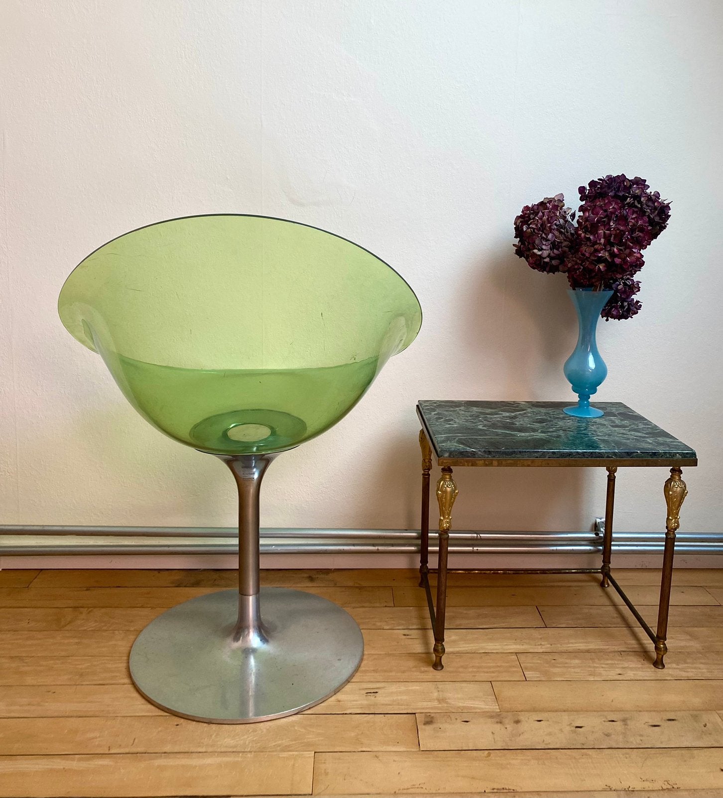 Kartell - EroS groene draaifauteuil / design vintage Starck, Ophalen, Gebruikt, Overige kleuren, Space age midcentury modern gispen industrieel 60 70 80 vintage