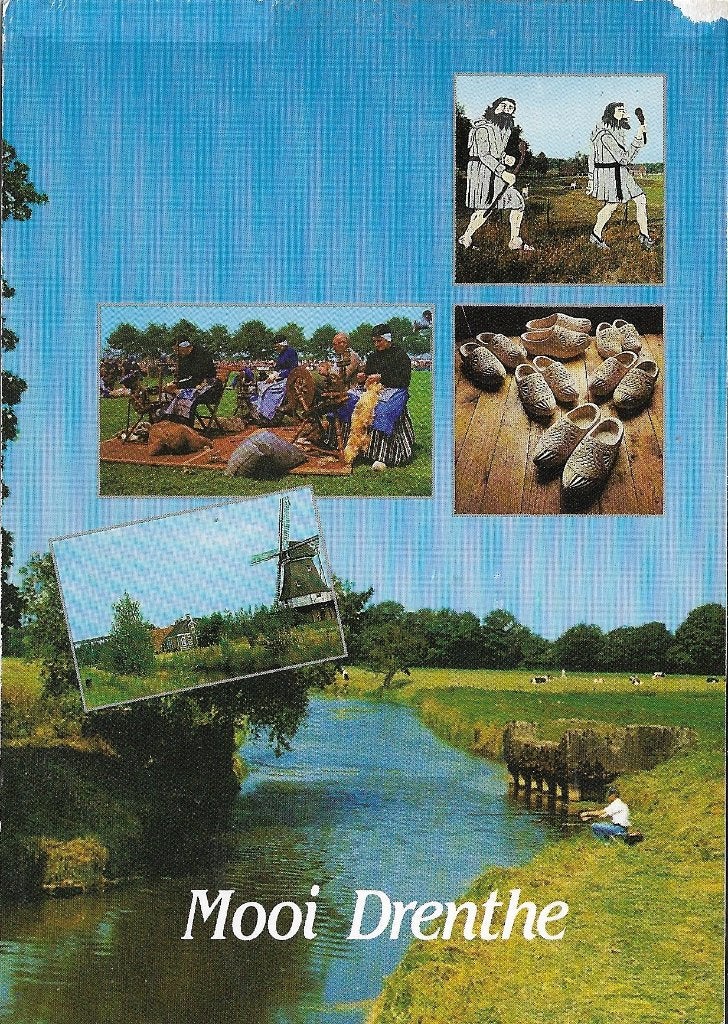 Ansichtkaart  	Drenthe	5-luik	Molen, Verzenden, 1980 tot heden, Gelopen, Drenthe