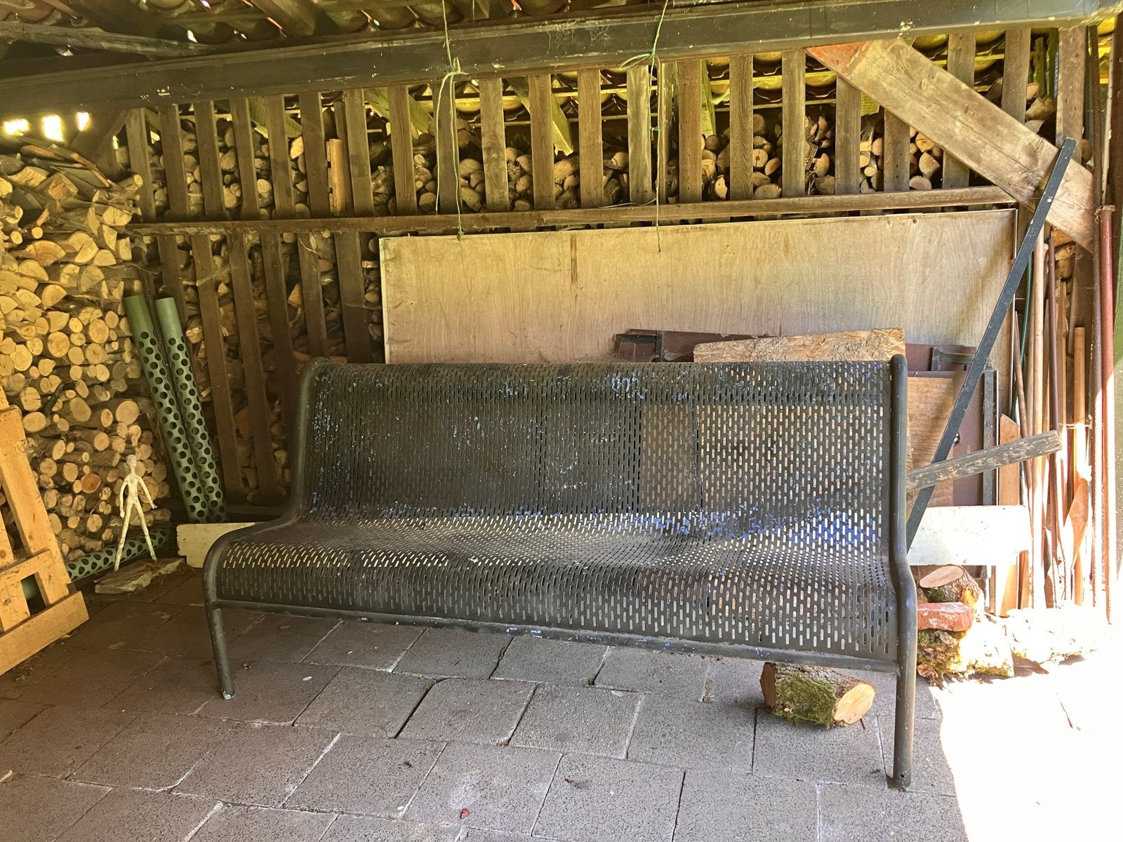 FalcoPerfo metalen parkbank, buitenbank, robuust en duurzaam, Tuin en Terras, Ophalen, Gebruikt, Metaal