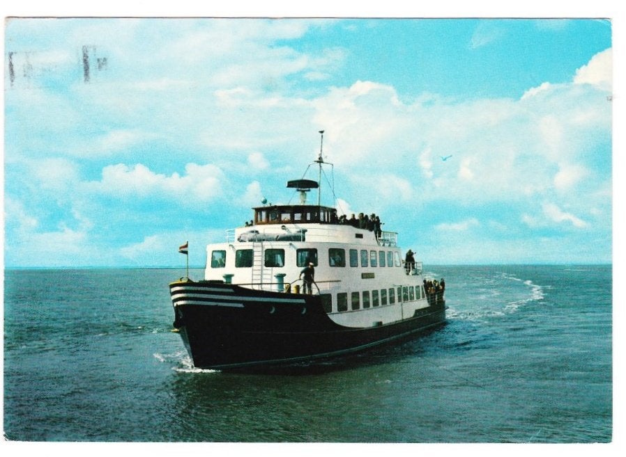 Schiermonnikoog met de boot naar Texel Ansichtkaart (B2665 ), Ophalen of Verzenden, 1980 tot heden, Gelopen, Noord-Brabant