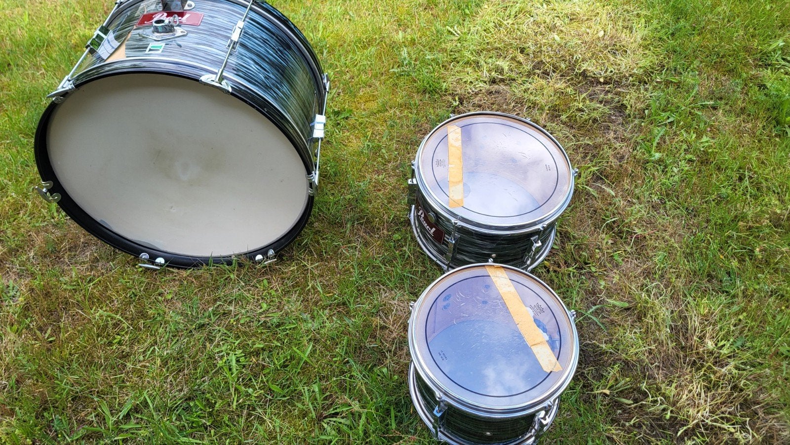 Compleet Pearl drumstel met bekkens en statieven, Muziek en Instrumenten, Drumstellen en Slagwerk, Ophalen, Gebruikt, Pearl