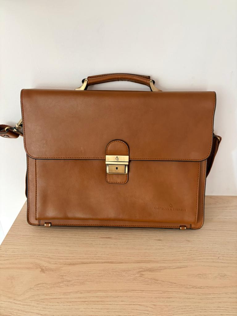 Castelijn & Beerens laptop/akte tas, Sieraden, Tassen en Uiterlijk, Tassen | Schooltassen, Bruin, Aktetas of Boekentas, Ophalen of Verzenden