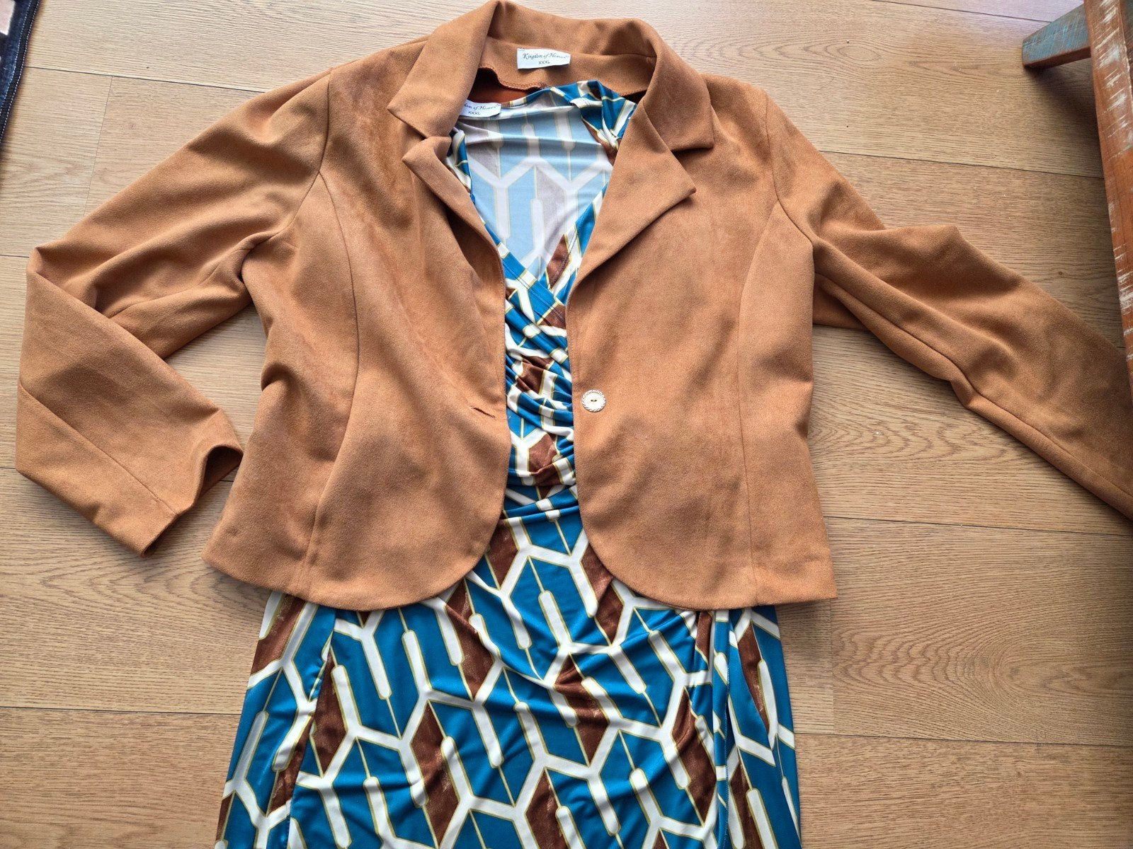 Jurk met jasje maat XXXL ( 48), Kingdom of heaven, Blauw, Maat 46/48 (XL) of groter, Ophalen of Verzenden