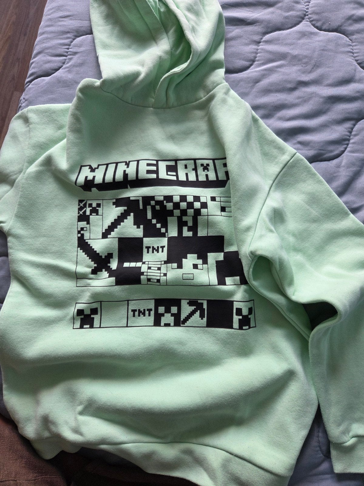 Minecraft hoodie lichtgroen - Maat 146/152 30, Jongen of Meisje, Trui of Vest, Minecraft, Ophalen of Verzenden
