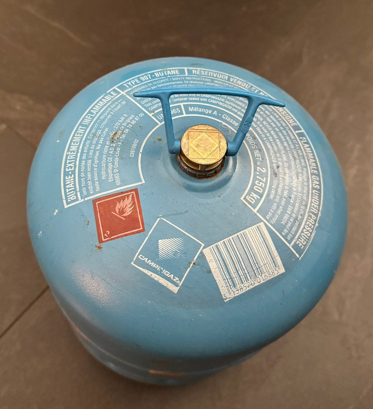 Campingaz gasfles 907, Caravans en Kamperen, Ophalen, Zo goed als nieuw