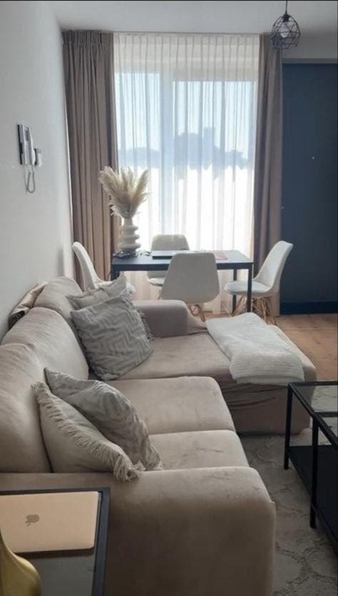 Beige gordijnen & vitrage, incl 4 rails (2 sets), 200 cm of meer, Beige, 150 tot 200 cm, Japandi, modern