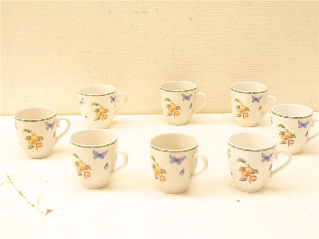 8 Fruit & Flower porseleinen kopjes 33764