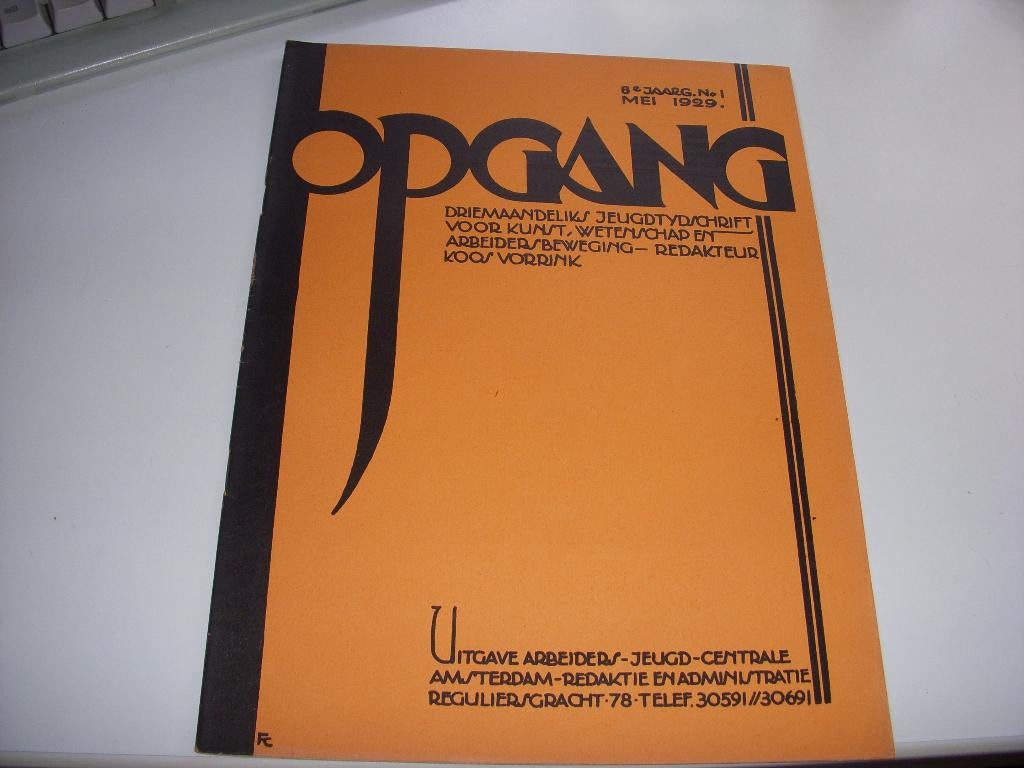 Jeugdtijdschrift OPGANG ontwerp Fré Cohen mei 1929, Boeken, Ophalen of Verzenden, Zo goed als nieuw, AJC, Jeugdbeweging SDAP, ontwerp Fre Cohen