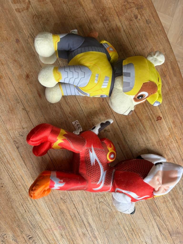 Paw patrol knuffels, Rubble en Marshall, Ophalen of Verzenden, Gebruikt