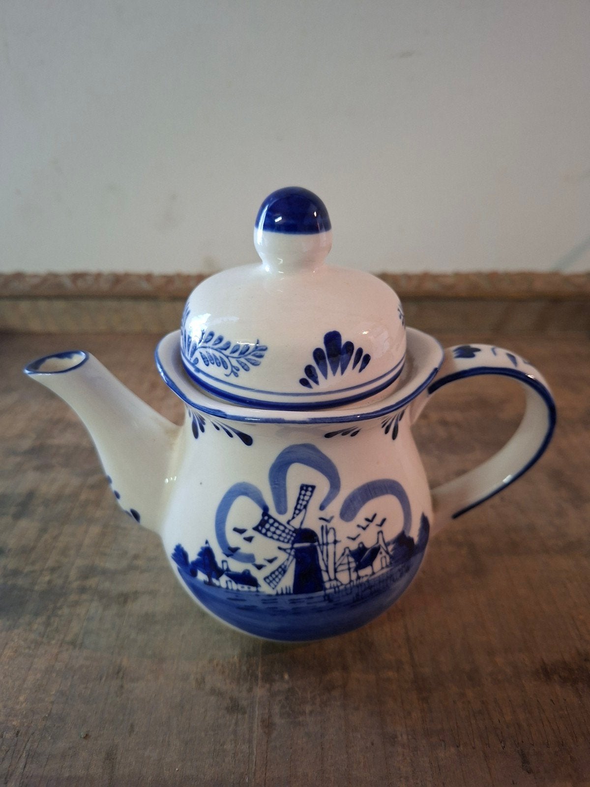 Delfts Blauw Theepotje - Vero Handbeschilderd en onbeschadig, Antiek en Kunst, Ophalen